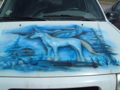 Alien Car outside Little Aleinn Cafe