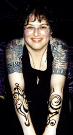 Rae with applied henna