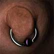 woman's pierced nipple
