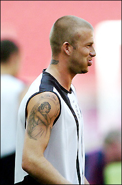 David Beckham's Tattoos, Angels, Winged Crosses